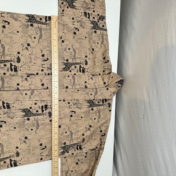 Womens RF Textile Kimono Jacket Novelty Koala Giraffe Lion Tan Artsy Boho Size L - Picture 9 of 11